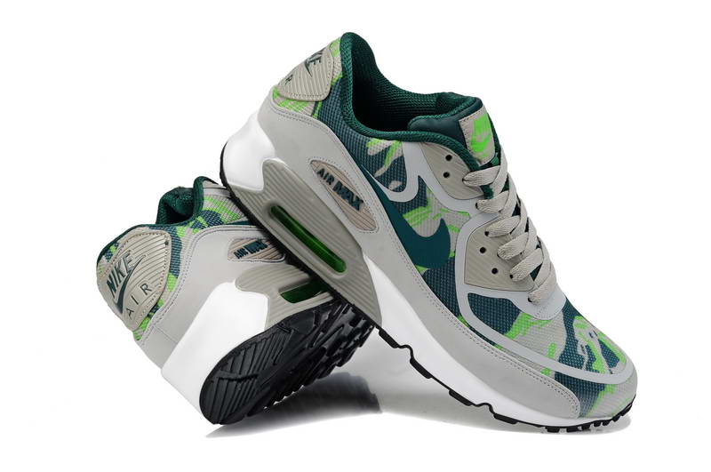 Nike Air Max 90 Chaussures Hommes bandes preenregistrees gris vert (4)